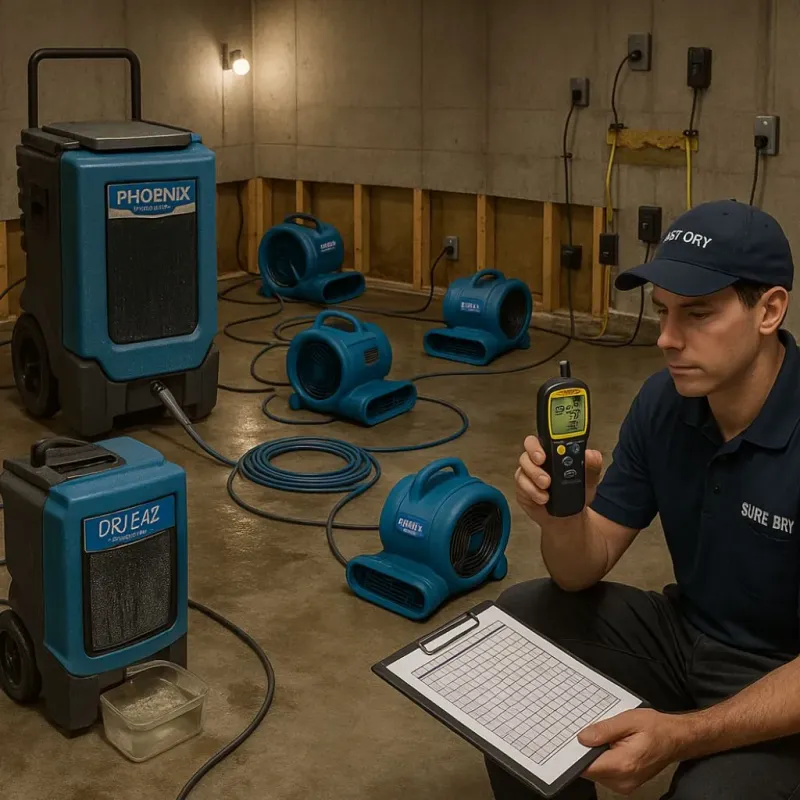 Structural Drying and Dehumidification process in Bluffton, SC